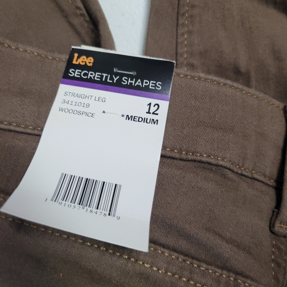 Lee Perfectly Fit Shapes Straight Leg‎ Pants Woodspice Medium 12 Mid Rise TAG - Picture 2 of 12